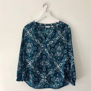 New York & Company Navy Blouse Size L